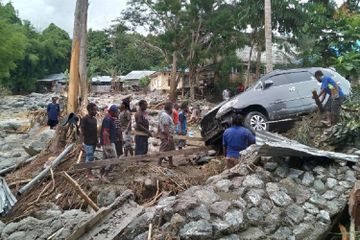 Dampak banjir bandang di Sentani. 