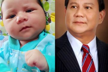 Foto seorang bayi yang mirip Prabowo Subianto.