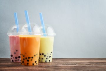 Bubble tea dengan boba.