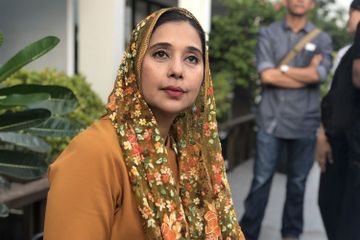 Ayu Azhari saat dijumpai dalam acara &lsquo;Khadijah Coffee for Wisdom by Ayu Azhari di kawasan Kemang, Jakarta Selatan, Rabu (29/1/2020)