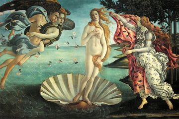 Mendefiniskan kecantikan. Venus adalah dewi cinta bagi kebudayaan Romawi kuno, yang dipuja ketika musim semi. Lukisan Sandro Botticelli bertajuk La nascita di Venere, kelahiran Venus.