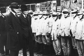 Kebijakan penggunaan masker pada pandemi flu Spanyol 1918.