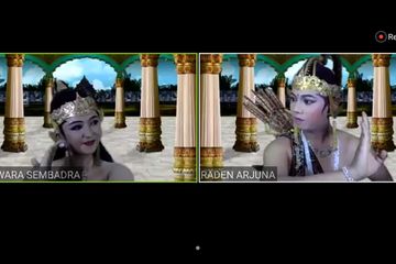 Adegan pemungkas yang menampilkan Dewi Wara Sembadra dan raden Arjuna dalam  Siaran Langsung via ZOOM: Wayang Orang Daring Pertama di Indonesia. 