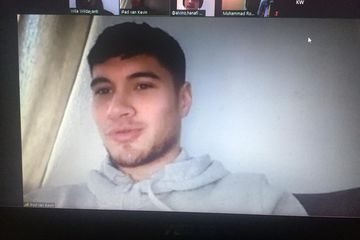 Pemain keturunan Indonesia-Belanda, Kevin Diks saat diskusi virtual bersama beberapa media Indonesia terkait naturalisasi.