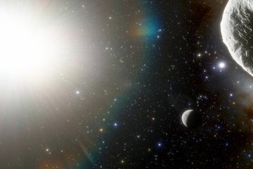 Ilustrasi dari 2021 PH27, asteroid dengan periode revolusi tercepat yang pernah diobservasi.