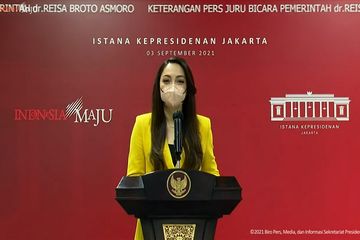Reisa  dalam virtual Forum Merdeka Barat 9 (FMB 9)  Komite  Penangangan  COIVD-19  dan  Pemulihan  Ekonomi  Nasional  (KPCPEN) di Istana Kepresidenan  Jakarta, Jumat (3/9/2021).