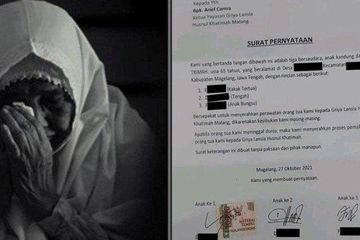 Viral surat pernyataan anak kirim ibu ke yayasan lansia mengaku tak bisa mengurus karena sibuk 