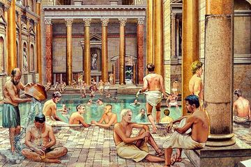 Kolam pemandian umum di Romawi yang selalu ramai.