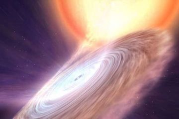 Penggambaran bintang neutron yang meniupkan angin hangat dan dingin.