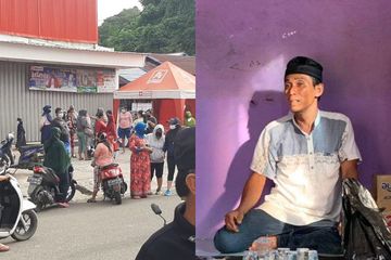 Suami dari korban meninggal akibat mengantre minyak goreng, Budianto.