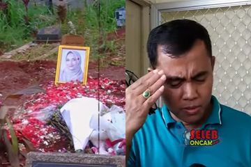 Kolase Foto Makam Vanessa Angel dan Foto Faisal. 
