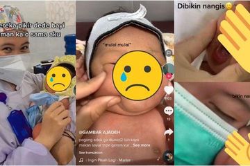 Demi konten, oknum nakes sengaja unyel-unyel pipi bayi sampai nangis.