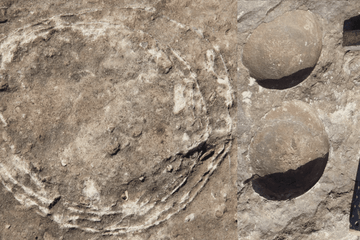 Fosil telur dalam telur dari sarang dinosaurus titanosaurid. Ini adalah penemuan pertama di dunia dari jenisnya dan memberi wawasan baru berharga dalam bidang biologi evolusi.
