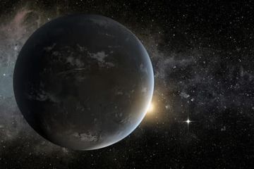 Ilustrasi planet super-Bumi. Ditemukan di sekitar Katai Merah dengan jarak 37 tahun cahaya.