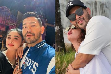 Kolase Foto Dewi Perssik dan Rian Ibram.
