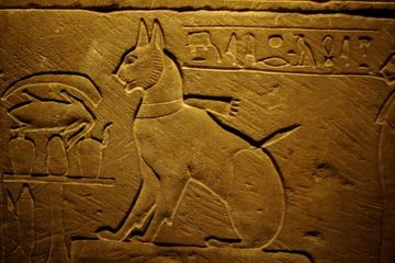 Sarkofagus kucing Pangeran Thutmose, dipamerkan di Museum of Fine Arts of Valenciennes, Prancis.