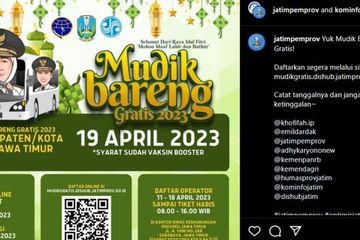 Daftar Sekarang, Mudik Gratis Bareng Pemprov Jatim 2023, Ini Caranya
