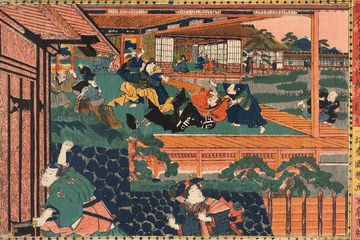 47 samurai tidak bertuan atau ronin di Kekaisaran Jepang melakukan balas dendam atas kematian tuannya. Cerita tentang perjuangan mereka mengobarkan semangat orang Jepang di masa itu. 