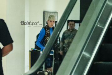Pemain timnas Argentina, Alejandro Garnacho, saat tiba di Hotel Fairmont, Senayan, Jakarta, Jumat (16/6/2023) malam.