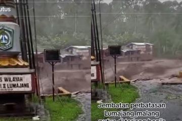 Jembatan Malang-Lumajang putus akibat banjir lahar dingin