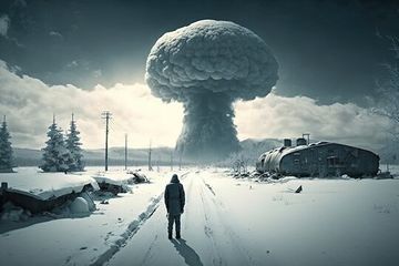 Ilustrasi musim dingin nuklir, mimpi terburuk Bapak Bom Atom Oppenheimer.
