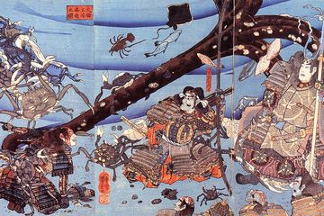 Makhluk mitos yang dikenal sebagai kepiting hantu samurai menjadi bagian kisah sejarah samurai Kekaisaran Jepang yang melegenda. 