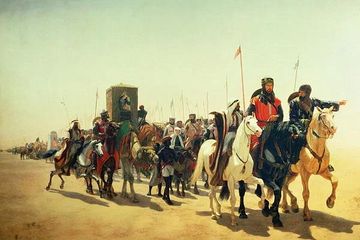 Lukisan abad ke-19 M yang menggambarkan Richard the Lionheart memimpin barisan tentara Salib ke Yerusalem. Ia terlibat penuh dalam sejarah Perang Salib ketiga. 