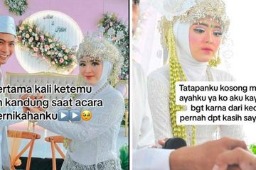 Pengantin wanita nangis haru bertemu ayah kandung pertama kali saat akad  