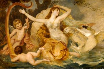 Lukisan Leda dan Angsa, karya Paul Beckert, 1912.