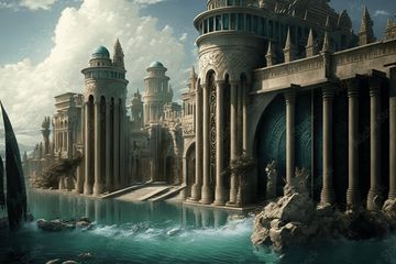 Kisah tenggelamnya Atlantis, kota yang hilang merupakan kisah mitos  bersumber dari tulisan filsuf Yunani kuno, Plato.