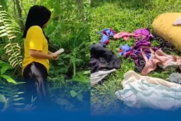 Warga temukan puluhan celana dalam yang sudah terpotong-potong di semak-semak.