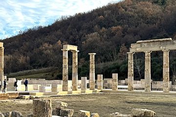 Istana Philip II di Aigai, Makedonia, Yunani, tempat Alexander Agung menjadi raja Makedonia 2.300 tahun lalu.