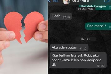 Momen pria unggah chat mantan yang ngajak pacaran setelah 7 tahun ghosting. 