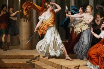 Odysseus mengenali Achilles di antara putri-putri Lycomedes. Odysseus dan Achilles ada dua wajah kepahlawanan mitologi Yunani yang berbeda.