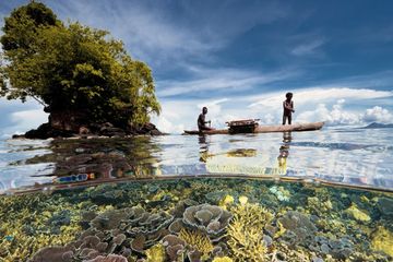 Ilustrasi laut yang menjadi fokus ekonomi biru.