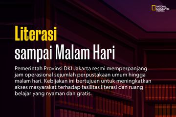 Infografik: Literasi sampai Malam Hari di Perpustakaan Malam Jakarta