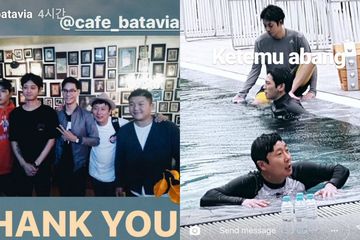 Jung Joon Young dan Himchan 'B.A.P' berkunjung ke Jakarta dalam rangka syuting variety show. 