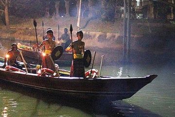 Kanal kuno peninggalan zaman Kerajaan Sriwijaya menjadi bagian dalam pertunjukan teatrikal Pelayaran