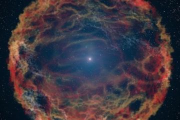 Ilustrasi supernova seandainya kita melihatnya dari dekat.