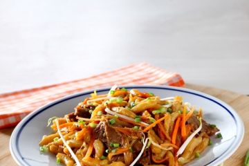 Mi Loufan, Mi Pendek dengan Campuran Daging dan Sayuran