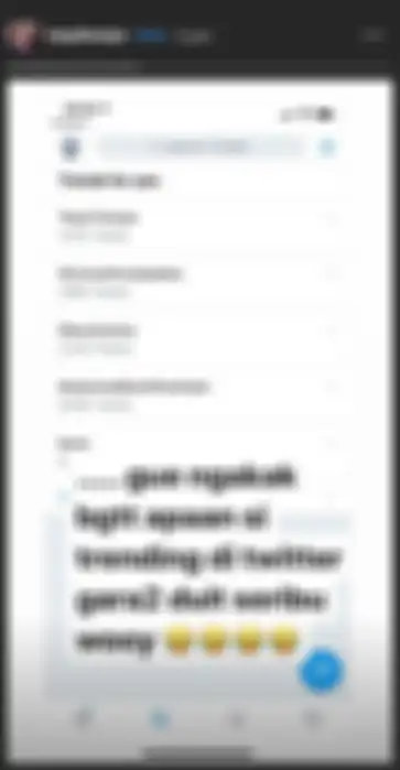 Instastory Tasya yang menunjukkan namanya jadi trending di twitter 
