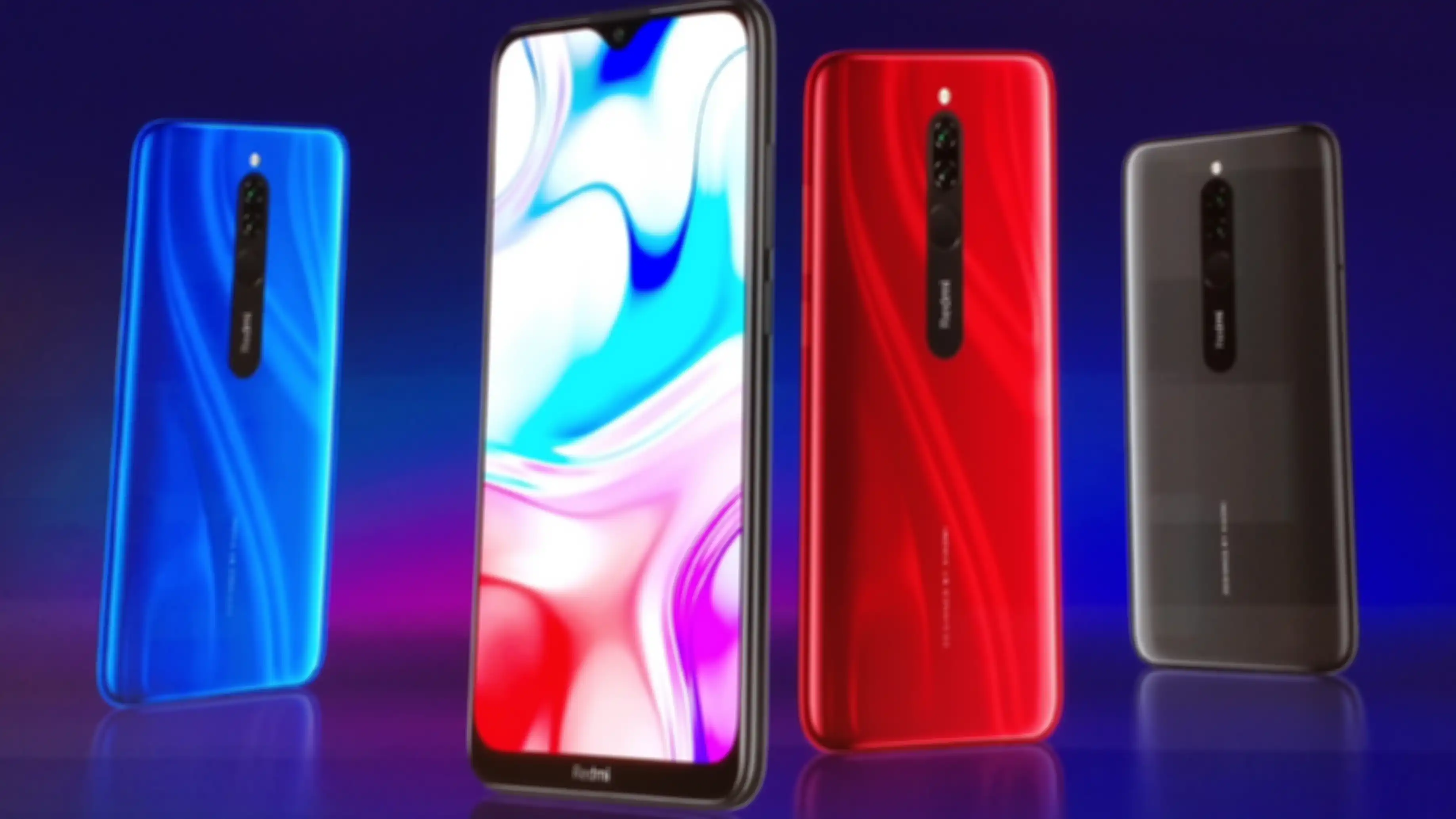 Xiaomi Redmi 8 dengan 3 varian warna teranyarnya, Saphire Blue, Ruby Red, dan Onyx Black 