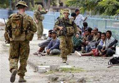 Tentara Australia ketika berada di Timor Leste saat kerusuhan tahun 2006 terjadi