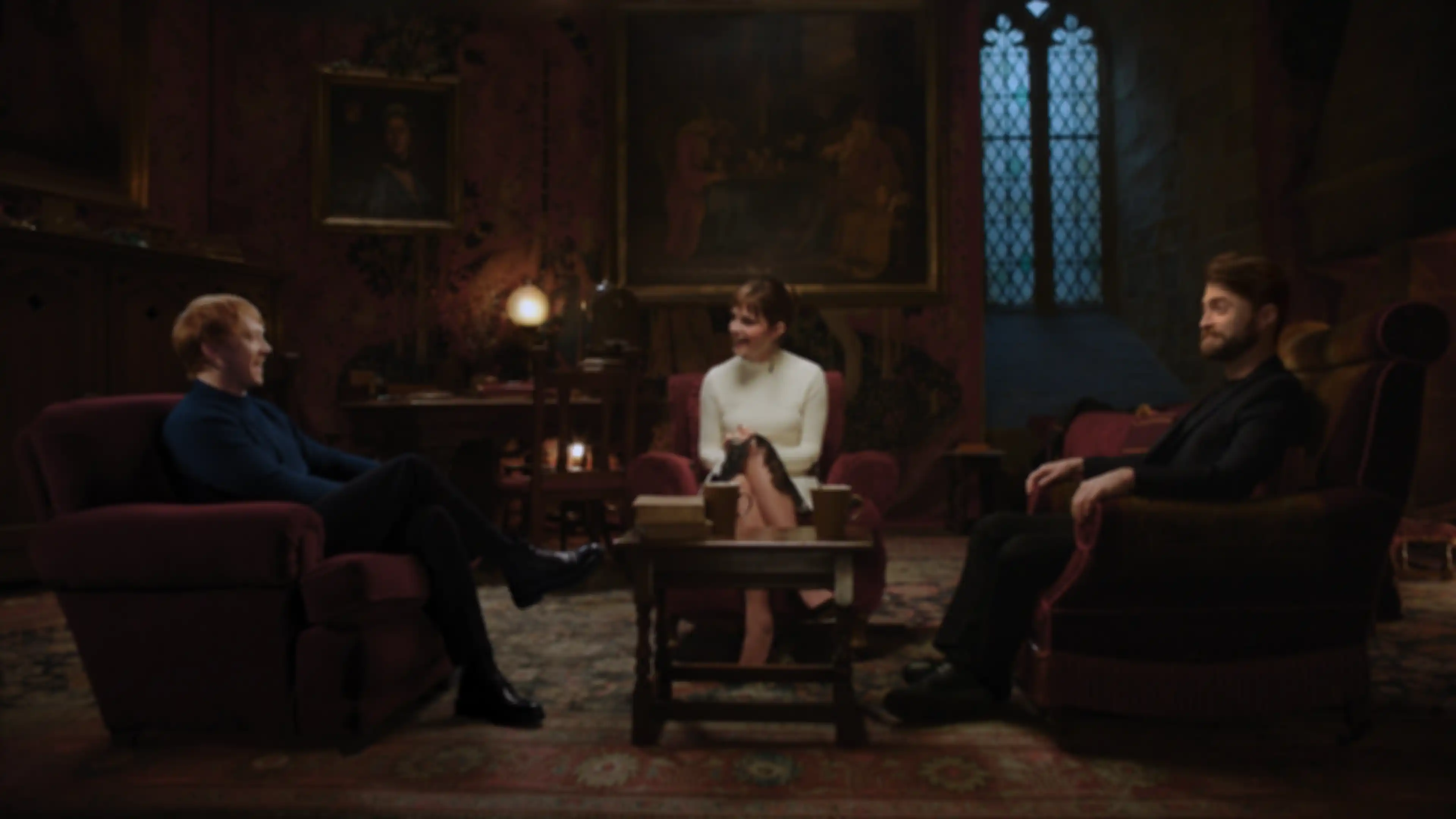 Daniel Radcliffe, Emma Watson, dan Rupert Grint dalam Harry Potter: Return to Hogwarts