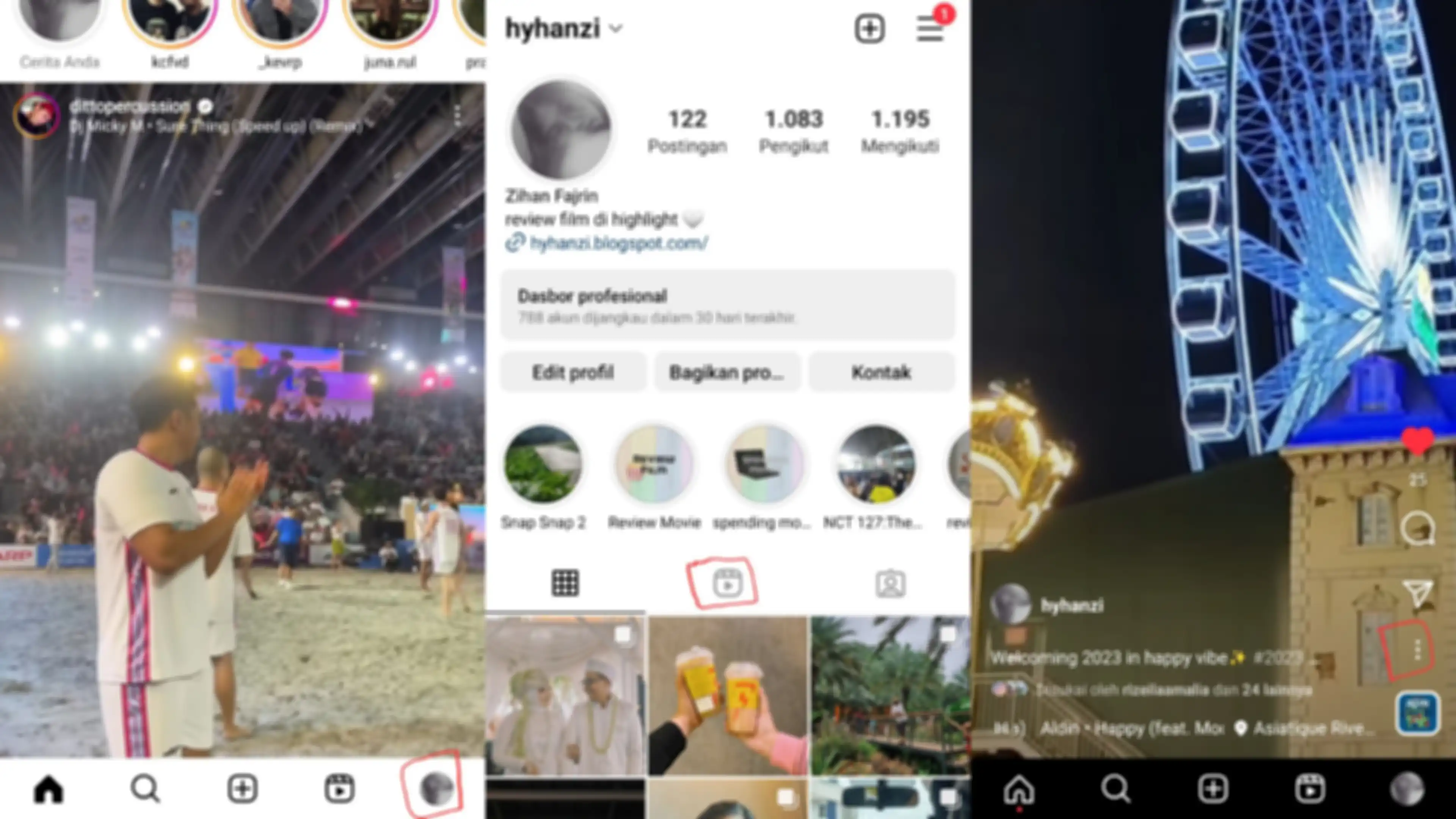 Cara simpan video reels Instagram.