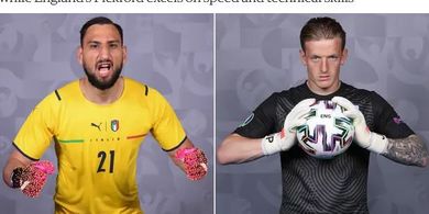 Final EURO 2020 - Donnarumma Vs Pickford, Jumlah Penyelamatan Nyaris Selevel