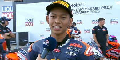 Komentar Veda Ega Pratama usai Menangkan Race 2 Red Bull Rookies Cup 2025 di Sachsenring