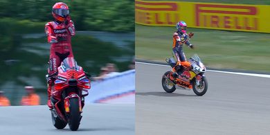 Aura Farming di Sachsenring, Saat Marc Marquez dan Veda Ega Pratama Seirama dalam Selebrasi usai Cetak Kemenangan Meyakinkan