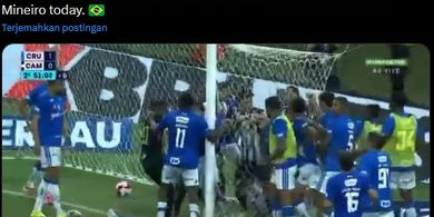 Brutalnya Sepak Bola Brasil, Duel Cruzeiro vs Atletico Mineiro Berakhir Adu Jotos hingga 23 Kartu Merah Melayang
