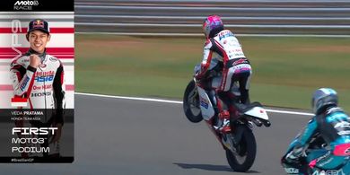 Momen Veda Pratama Selebrasi Wheelie hingga Tak Ikut Semburkan Sampanye di Podium Moto3 Brasil 2026
